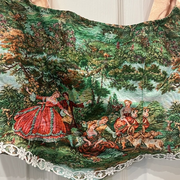 Green Corset Inspired Cropped Lace Up Top with Self-Tie Ribbon Straps NWOT - Picture 8 of 14